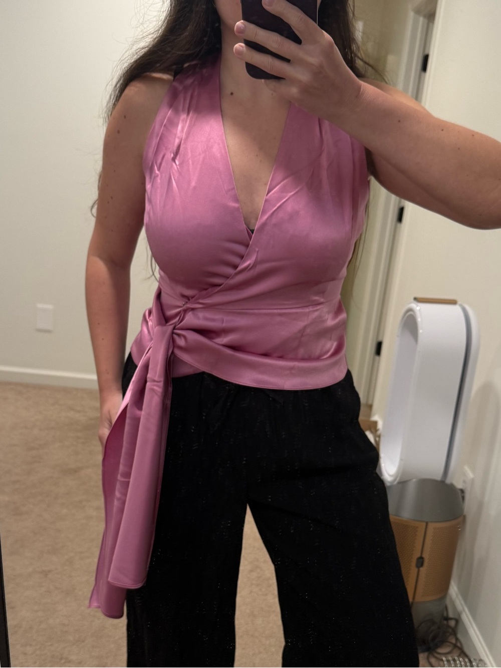 Lafayette 148 New York Pink 100%Silk Wrap Top